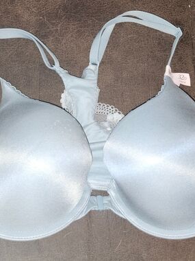 Womens Sz 32D Victorias Secret Perfect Shape Lace Racerback Push-Up Bra